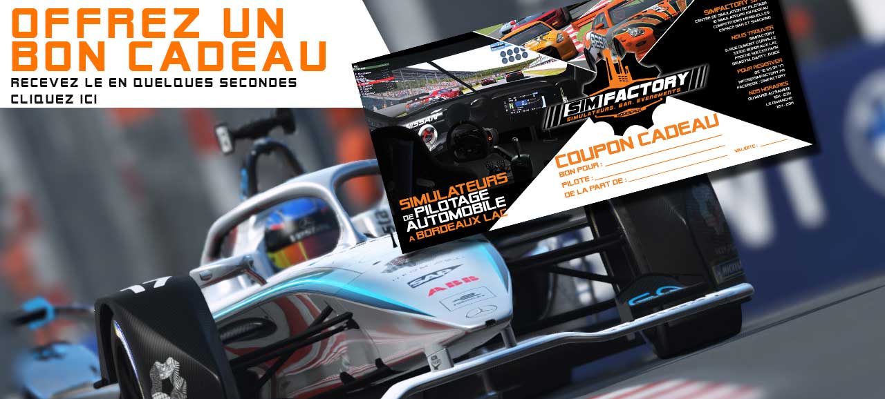 Coupon, Bon Carte Cadeau Pilotage sur Formule 1 - SIMFACTORY